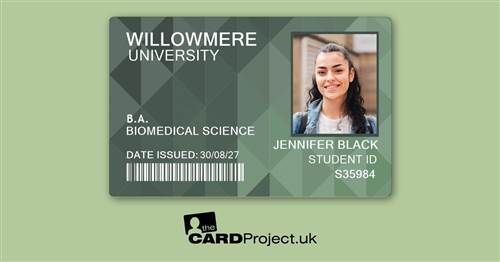University Student ID Card - Geometric Green